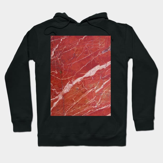 Red marble stone Hoodie by mikath